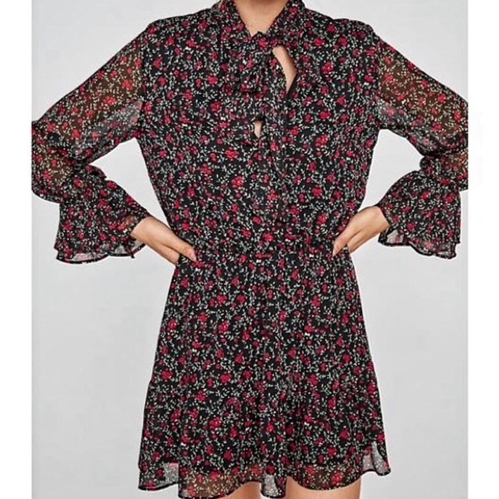 Zara floral mini dress.